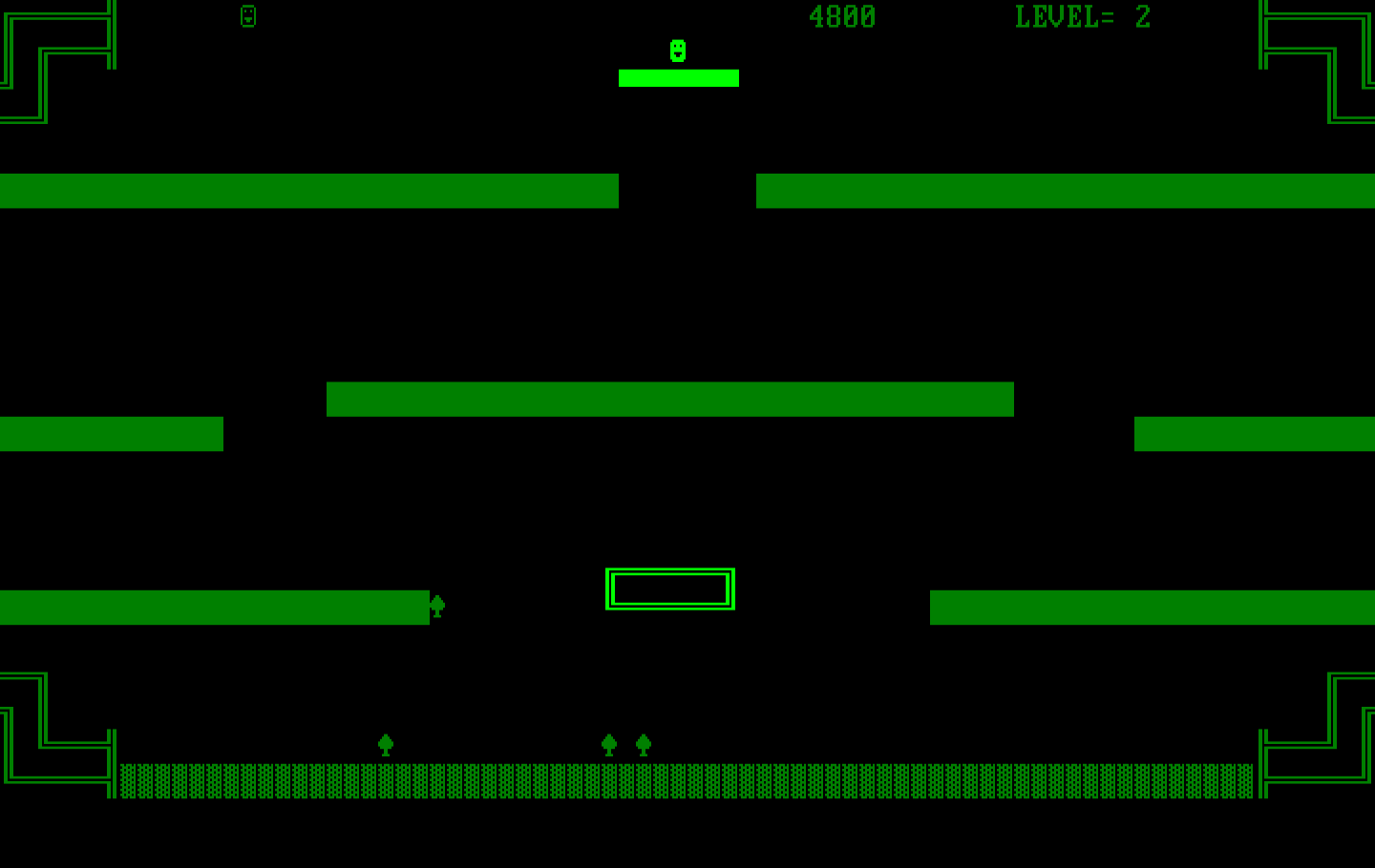 Ario Bros. IBM PC/Compatibles Screenshot: After a life is lost, the player begins again on the platform at the top of the screen.