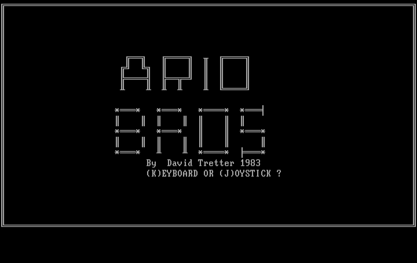 Ario Bros. IBM PC/Compatibles Screenshot: Title screen