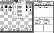Sargon III for Atari ST - Viewing the Level menu.