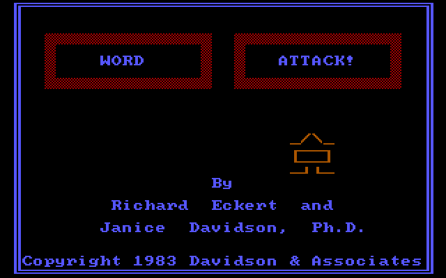 Word Attack! IBM PC/Compatibles Screenshot: Title screen.
