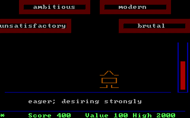 Word Attack! IBM PC/Compatibles Screenshot: The word attack game.