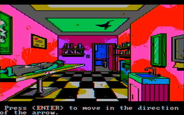 Manhunter 2: San Francisco IBM PC/Compatibles Screenshot: Searching the doctor's house.