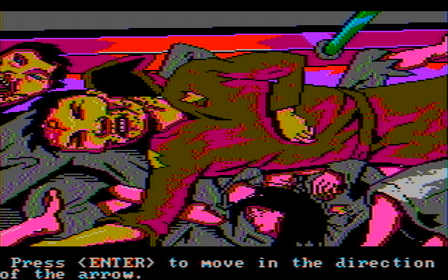 Manhunter 2: San Francisco IBM PC/Compatibles Screenshot: The cable car is filled with dead bodies!