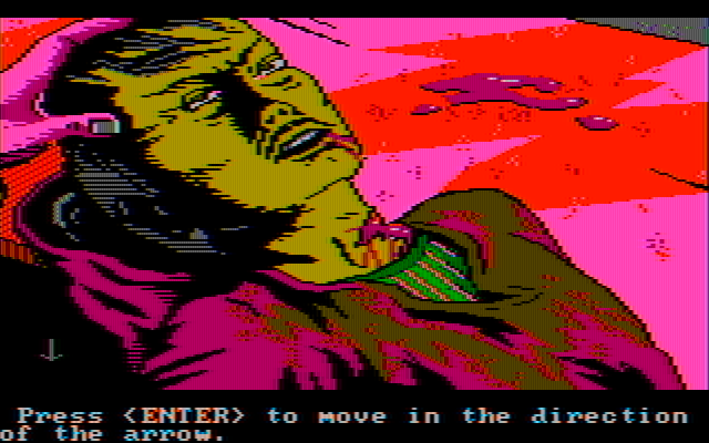 Manhunter 2: San Francisco IBM PC/Compatibles Screenshot: Examining a dead body...