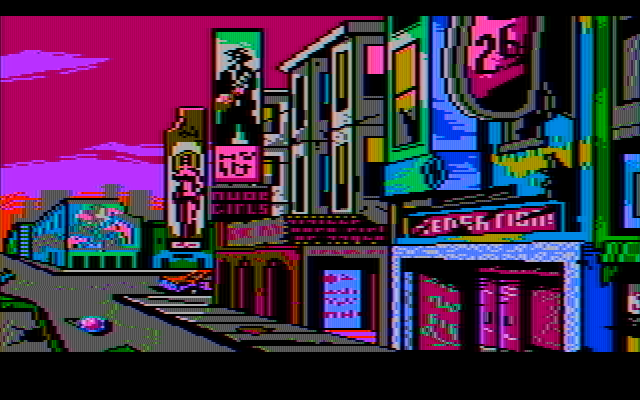 Manhunter 2: San Francisco IBM PC/Compatibles Screenshot: Another view of the city...