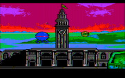 Manhunter 2: San Francisco for IBM PC/Compatibles - A spaceship lands as orbs fly around...