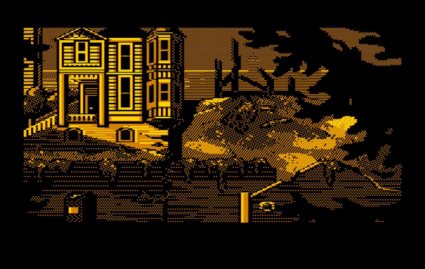 Manhunter 2: San Francisco IBM PC/Compatibles Screenshot: Outside the doctor's house.