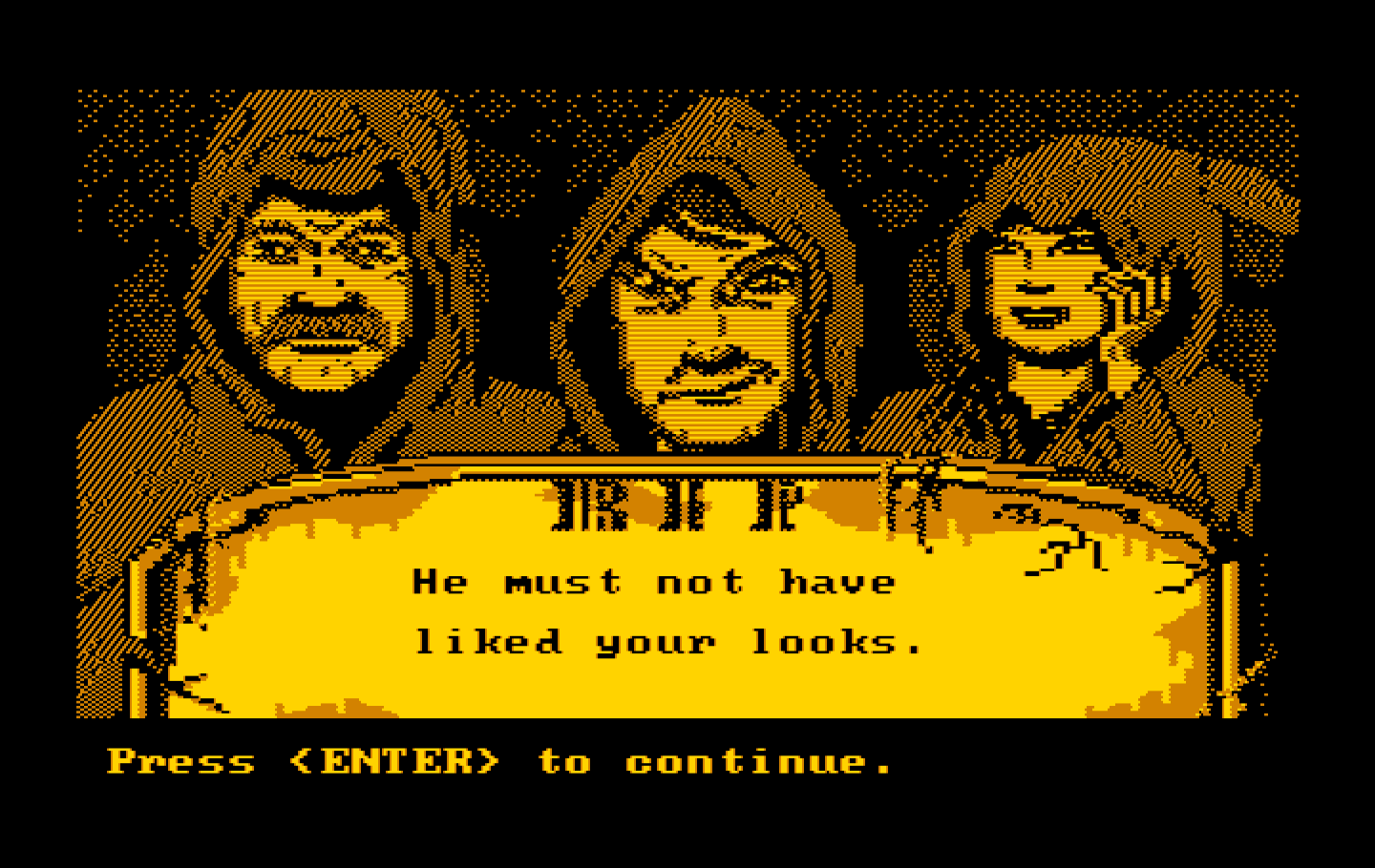 Manhunter 2: San Francisco IBM PC/Compatibles Screenshot: Yep, the guard didn't like me...I'll need to find a way to sneak in...