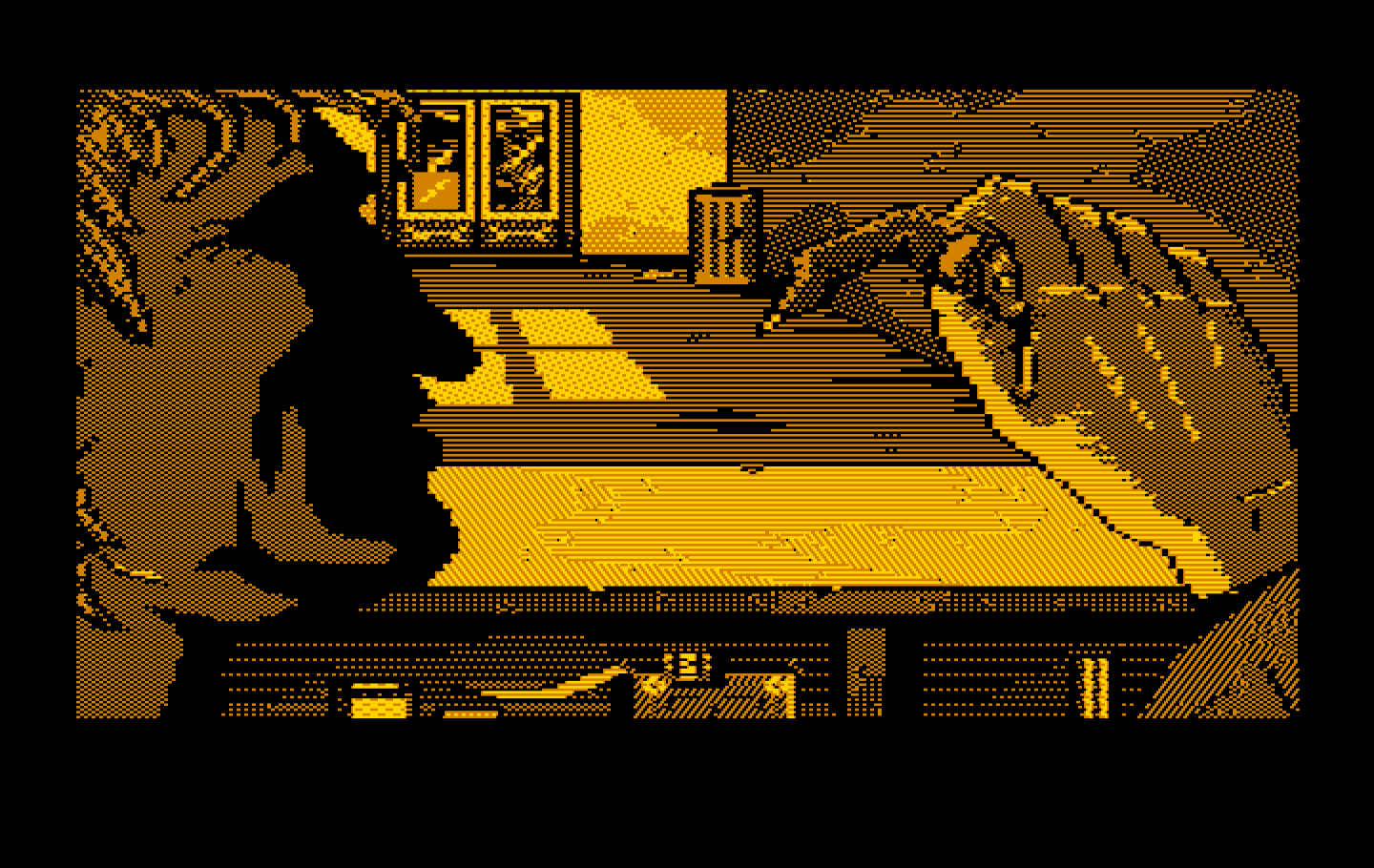 Manhunter 2: San Francisco IBM PC/Compatibles Screenshot: What on earth is the shopkeeper looking at?