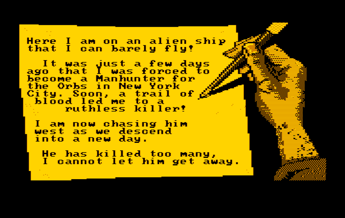 Manhunter 2: San Francisco IBM PC/Compatibles Screenshot: The story so far...