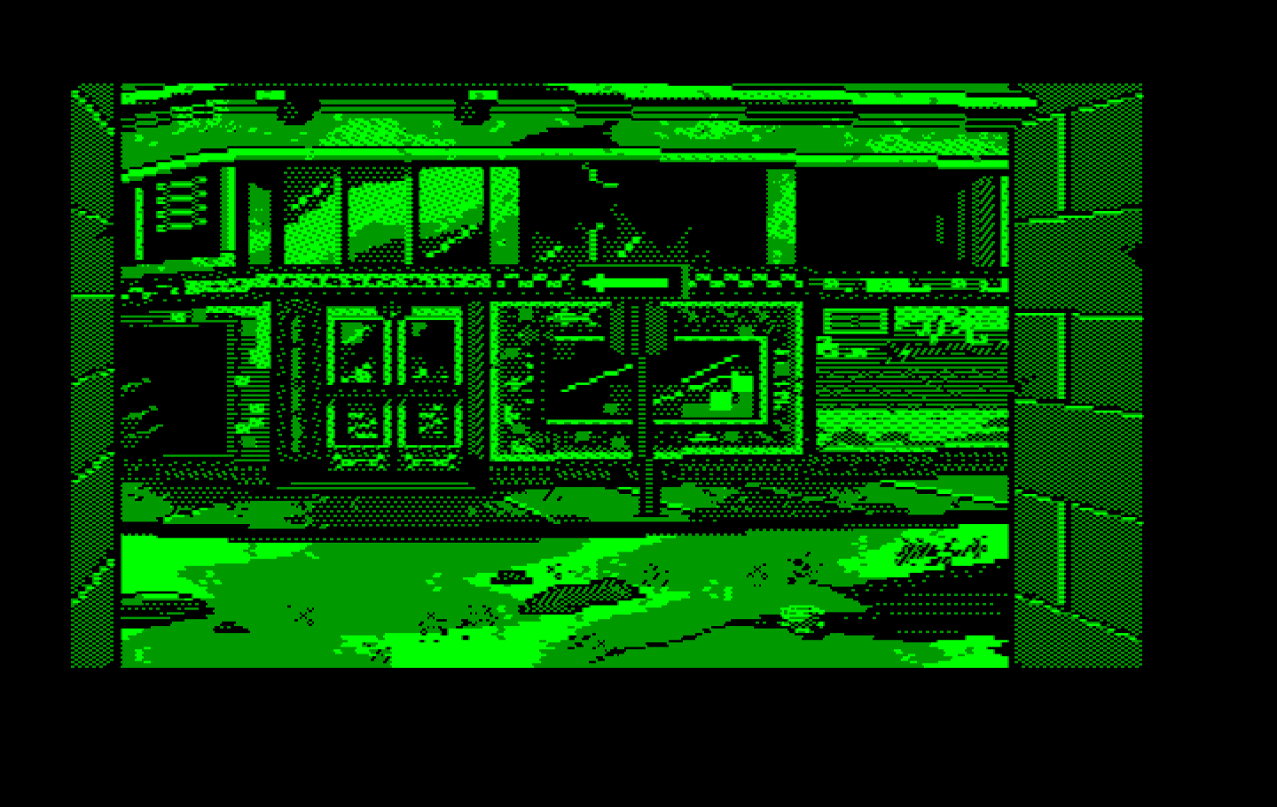 Manhunter 2: San Francisco IBM PC/Compatibles Screenshot: Outside a shop...