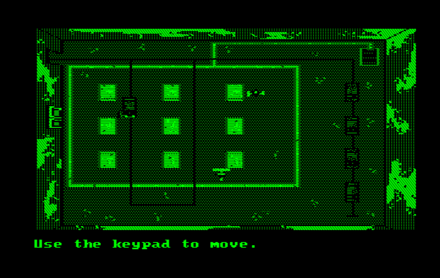 Manhunter 2: San Francisco IBM PC/Compatibles Screenshot: There are several top down action sequences where you need to sneak past robot guards.