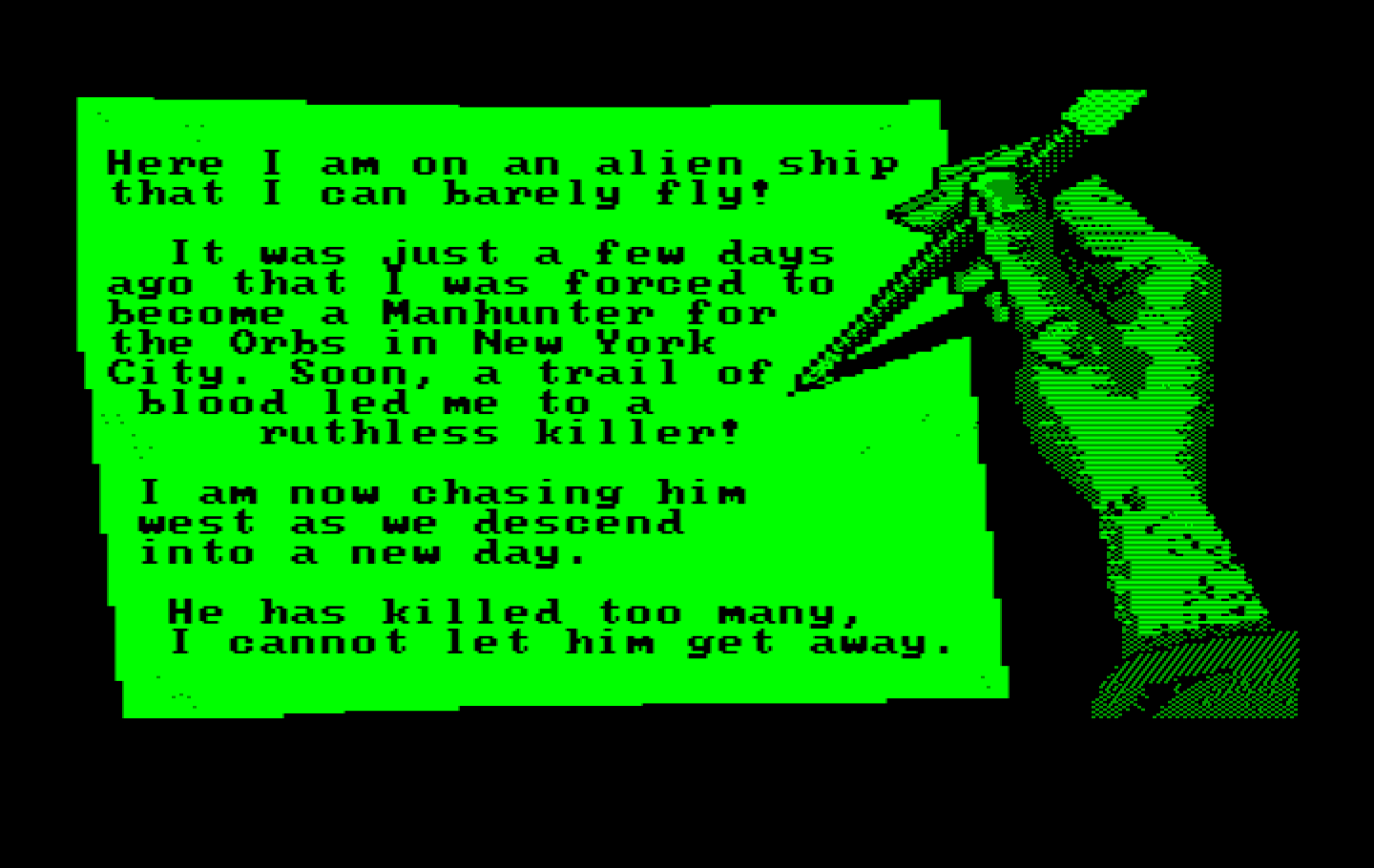 Manhunter 2: San Francisco IBM PC/Compatibles Screenshot: The story so far...