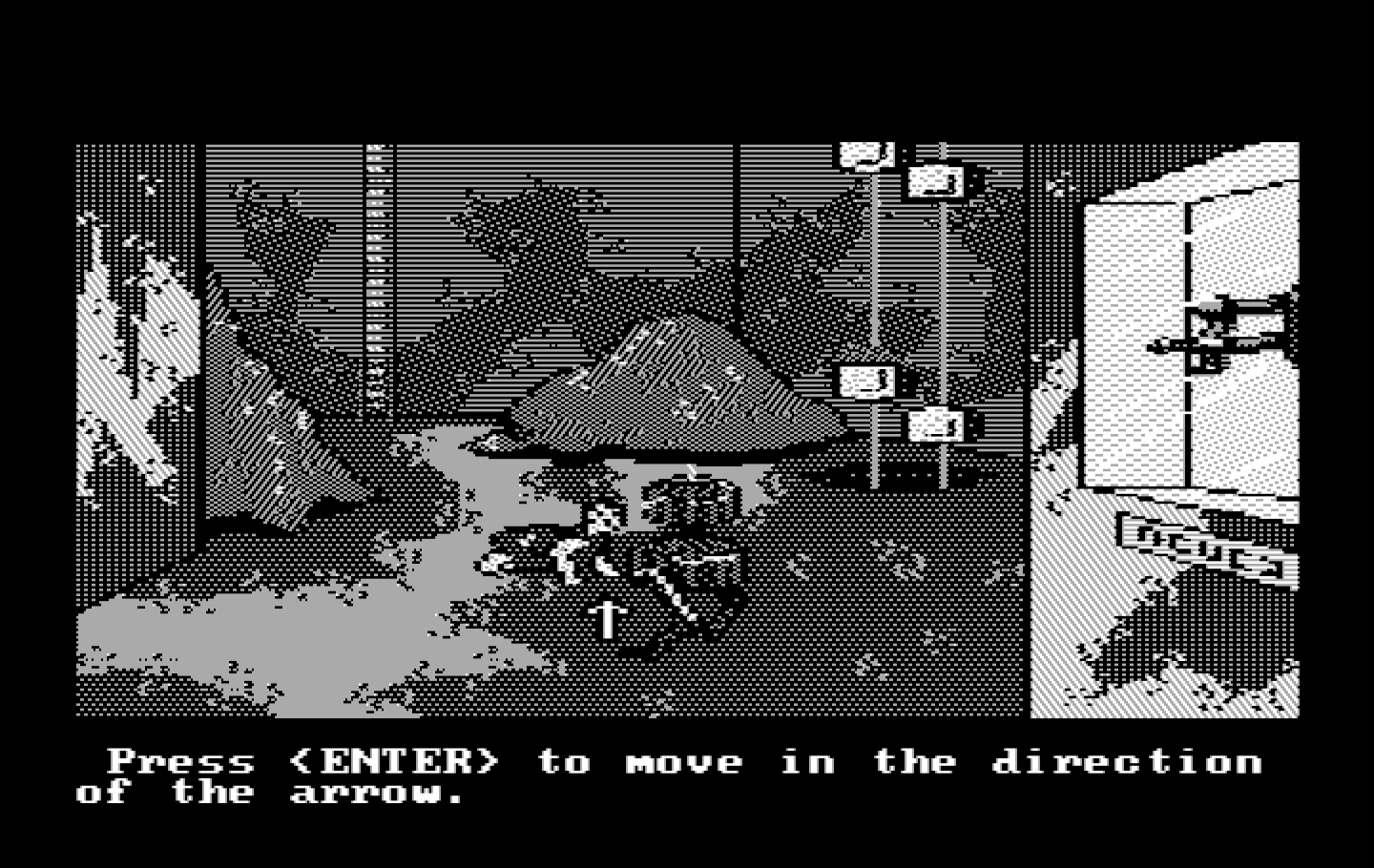 Manhunter 2: San Francisco IBM PC/Compatibles Screenshot: This robot is dangerous, proceed with caution.