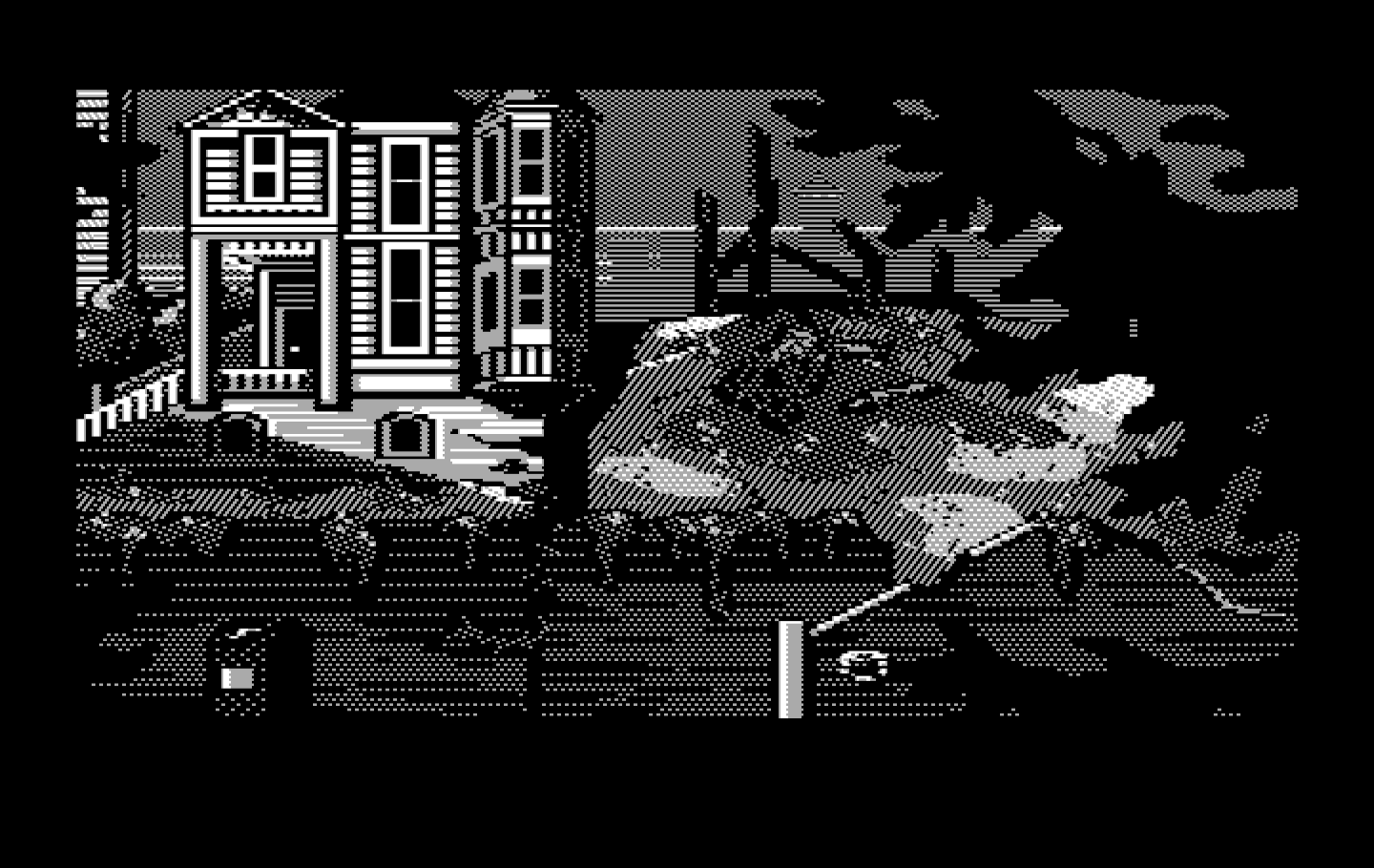 Manhunter 2: San Francisco IBM PC/Compatibles Screenshot: Outside the doctor's house.