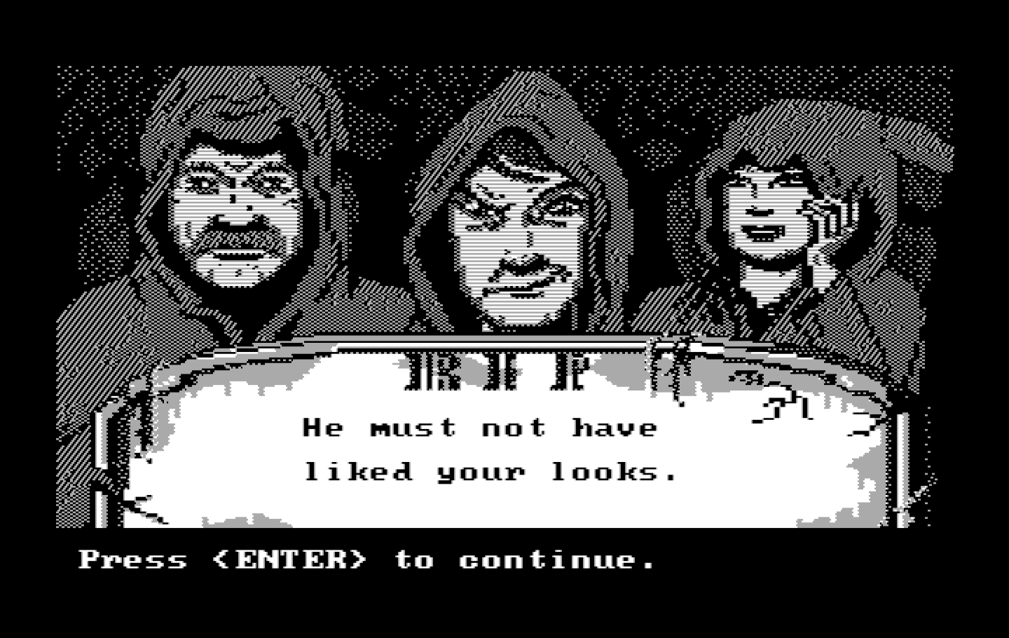 Manhunter 2: San Francisco IBM PC/Compatibles Screenshot: Yep, the guard didn't like me...I'll need to find a way to sneak in...