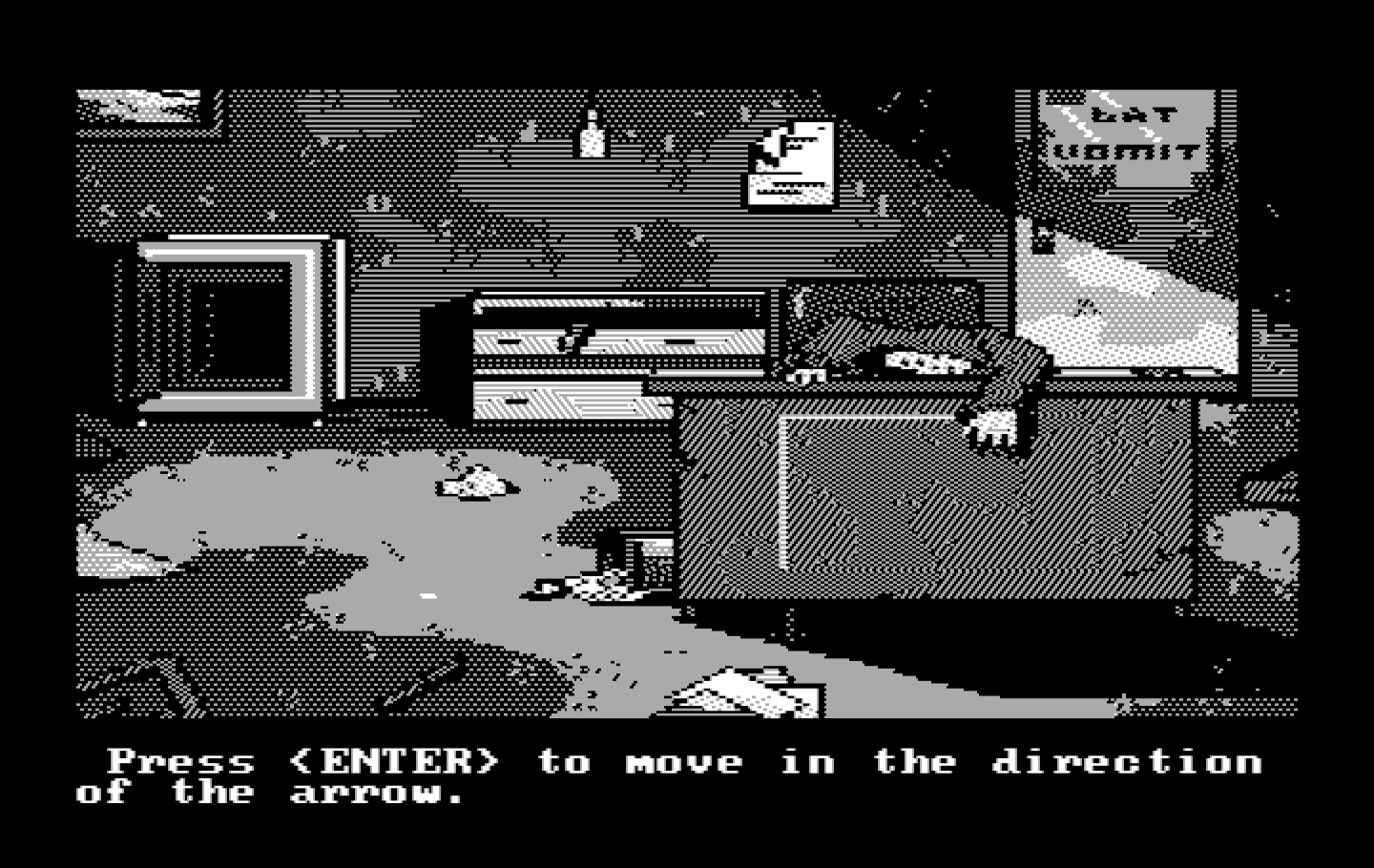 Manhunter 2: San Francisco IBM PC/Compatibles Screenshot: The first of many dead bodies you'll encounter...