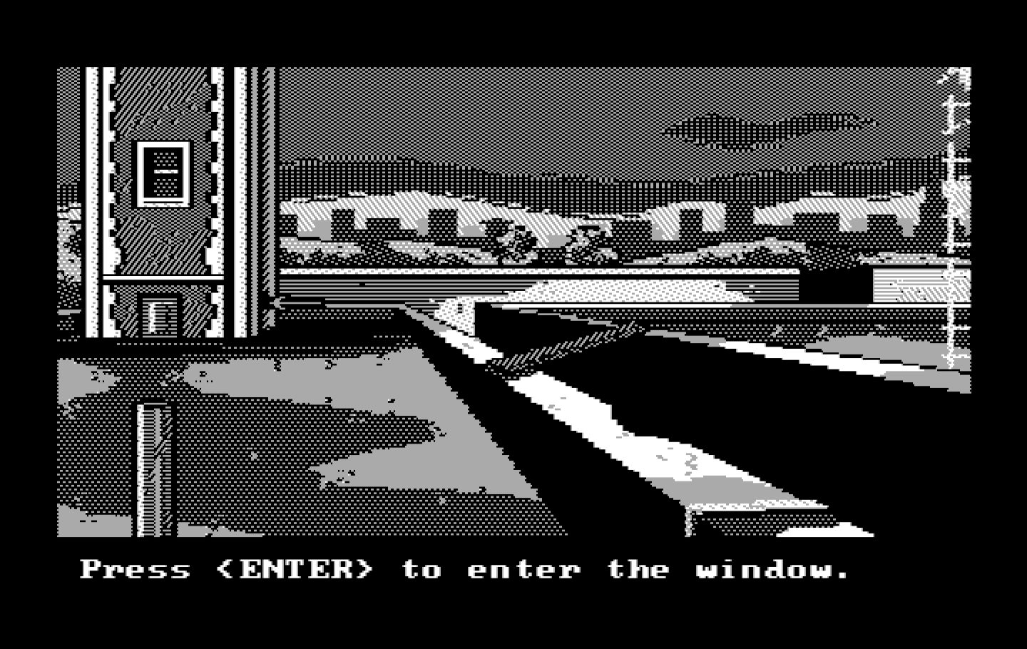 Manhunter 2: San Francisco IBM PC/Compatibles Screenshot: On a rooftop; it can be dangerous at this height!