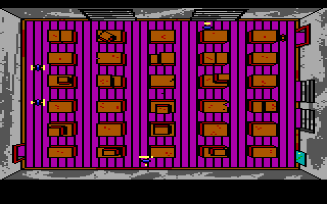 Manhunter 2: San Francisco IBM PC/Compatibles Screenshot: Arcade sequence...don't get caught by robots.