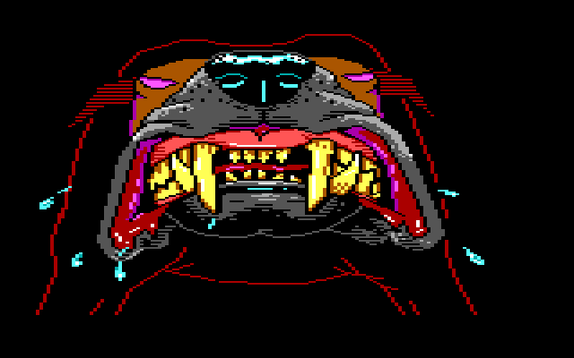 Manhunter 2: San Francisco IBM PC/Compatibles Screenshot: Uh oh, whoever lives here has a guard dog!