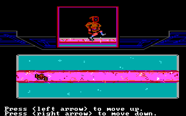 Manhunter 2: San Francisco IBM PC/Compatibles Screenshot: The ninja log rolling arcade sequence. Don't fall into the acid!
