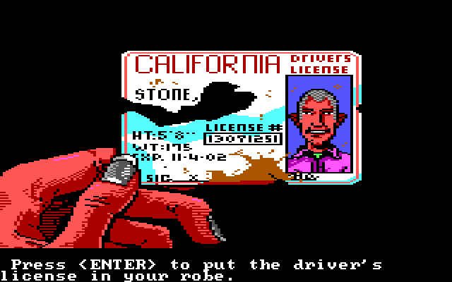 Manhunter 2: San Francisco IBM PC/Compatibles Screenshot: Another clue!