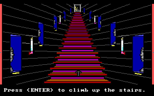 Manhunter 2: San Francisco IBM PC/Compatibles Screenshot: Where do these stairs go?