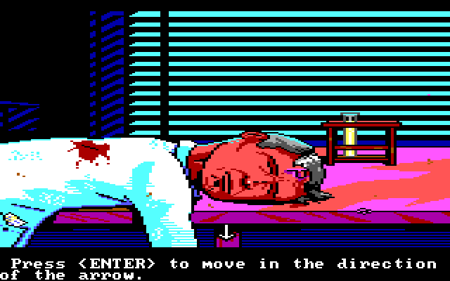 Manhunter 2: San Francisco IBM PC/Compatibles Screenshot: Better search for additional clues here...