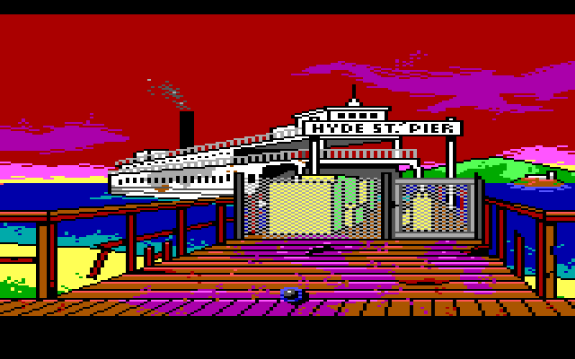 Manhunter 2: San Francisco IBM PC/Compatibles Screenshot: The Hyde St. Pier.