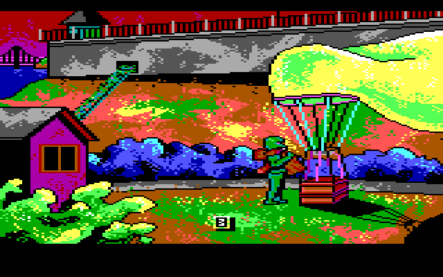 Manhunter 2: San Francisco IBM PC/Compatibles Screenshot: About to get into a hot air balloon.