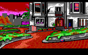 Manhunter 2: San Francisco for IBM PC/Compatibles - Outside the home of the Manhunter who's identity you stole.