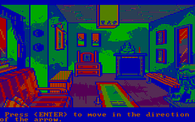 Manhunter 2: San Francisco IBM PC/Compatibles Screenshot: Searching an appartment.