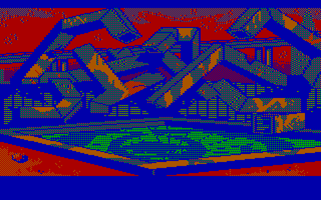 Manhunter 2: San Francisco IBM PC/Compatibles Screenshot: In front of a water fountain.