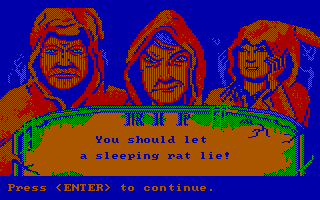 Manhunter 2: San Francisco IBM PC/Compatibles Screenshot: The game authors provide information after you die...