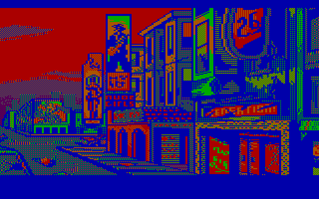 Manhunter 2: San Francisco IBM PC/Compatibles Screenshot: Travelling to the next location.