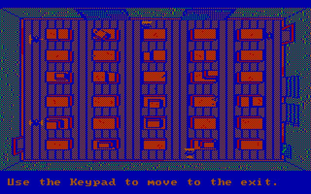 Manhunter 2: San Francisco IBM PC/Compatibles Screenshot: Arcade sequence; don't get caught by robots!