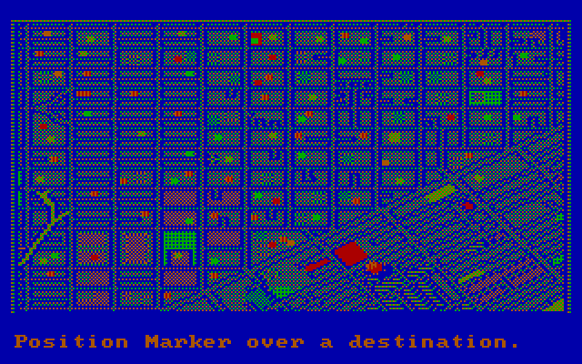 Manhunter 2: San Francisco IBM PC/Compatibles Screenshot: Map of San Francisco; select a destination to travel to.