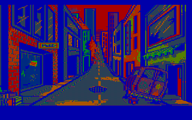 Manhunter 2: San Francisco IBM PC/Compatibles Screenshot: The streets of San Francisco following the orb invasion.