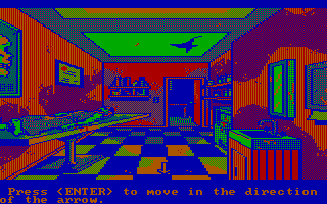 Manhunter 2: San Francisco IBM PC/Compatibles Screenshot: What happened in this apartment? Better search it...
