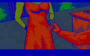 Manhunter 2: San Francisco for IBM PC/Compatibles - Handing the woman some information.