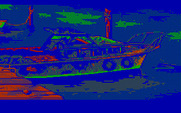 Manhunter 2: San Francisco for IBM PC/Compatibles - Investigating a damaged boat.