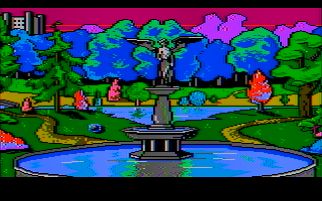 Manhunter: New York IBM PC/Compatibles Screenshot: Somewhere in the park...