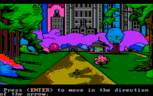 Manhunter: New York IBM PC/Compatibles Screenshot: There are land mines in this area, so step carefully!