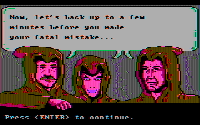Manhunter: New York IBM PC/Compatibles Screenshot: Luckily, the game lets you try again...