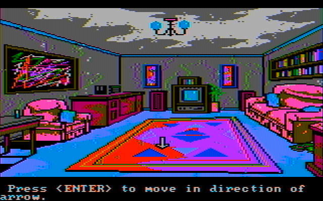 Manhunter: New York IBM PC/Compatibles Screenshot: Searching an apartment.