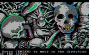 Manhunter: New York for IBM PC/Compatibles - Searching a pile of skulls...