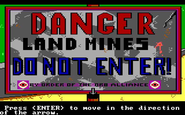 Manhunter: New York IBM PC/Compatibles Screenshot: Careful, landmines!