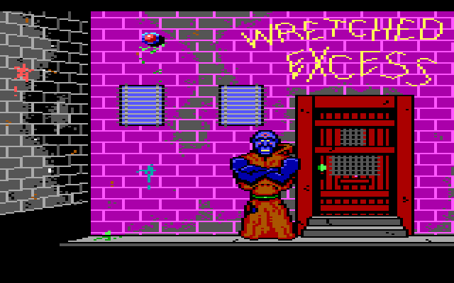 Manhunter: New York IBM PC/Compatibles Screenshot: Entrance to the night club.