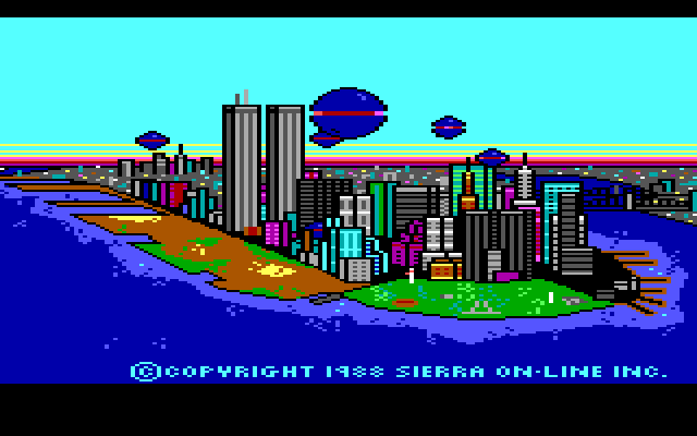 Manhunter: New York IBM PC/Compatibles Screenshot: Introduction; the orbs invade New York City.
