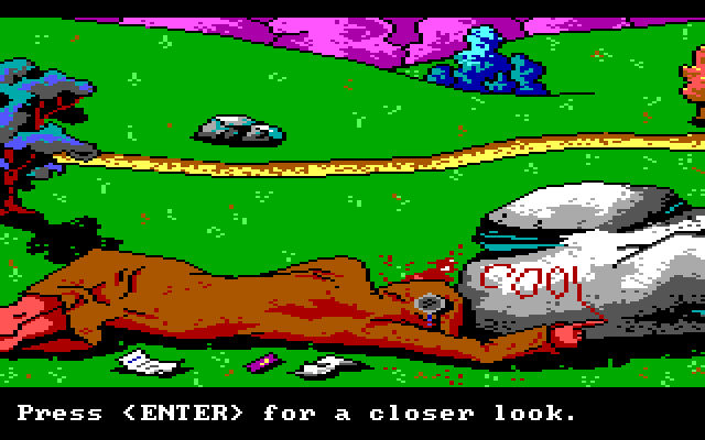 Manhunter: New York IBM PC/Compatibles Screenshot: This guy had a bad day...